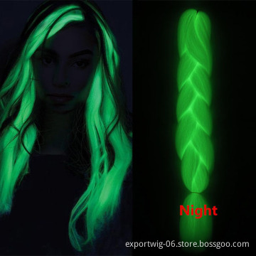 Jumbo Braid Hair Extensions Glowing In The Dark Colorful Synthetic Braid For Halloween Festival Cosplay Children Braid Hairstyle